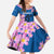 Mongolia Family Matching Mermaid Dress and Hawaiian Shirt with Floral Wolf Pink Blossom Blue Sky Spirit