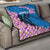 Mongolia Quilt with Floral Wolf Pink Blossom Blue Sky Spirit