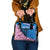 Mongolia Shoulder Handbag with Floral Wolf Pink Blossom Blue Sky Spirit