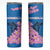 Mongolia Skinny Tumbler with Floral Wolf Pink Blossom Blue Sky Spirit