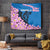 Mongolia Tapestry with Floral Wolf Pink Blossom Blue Sky Spirit