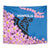 Mongolia Tapestry with Floral Wolf Pink Blossom Blue Sky Spirit