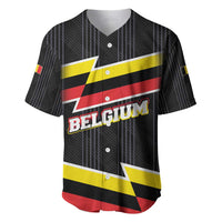 Belgium Baseball Jersey with Black Red Yellow Lightning Flag Stripe Spirit