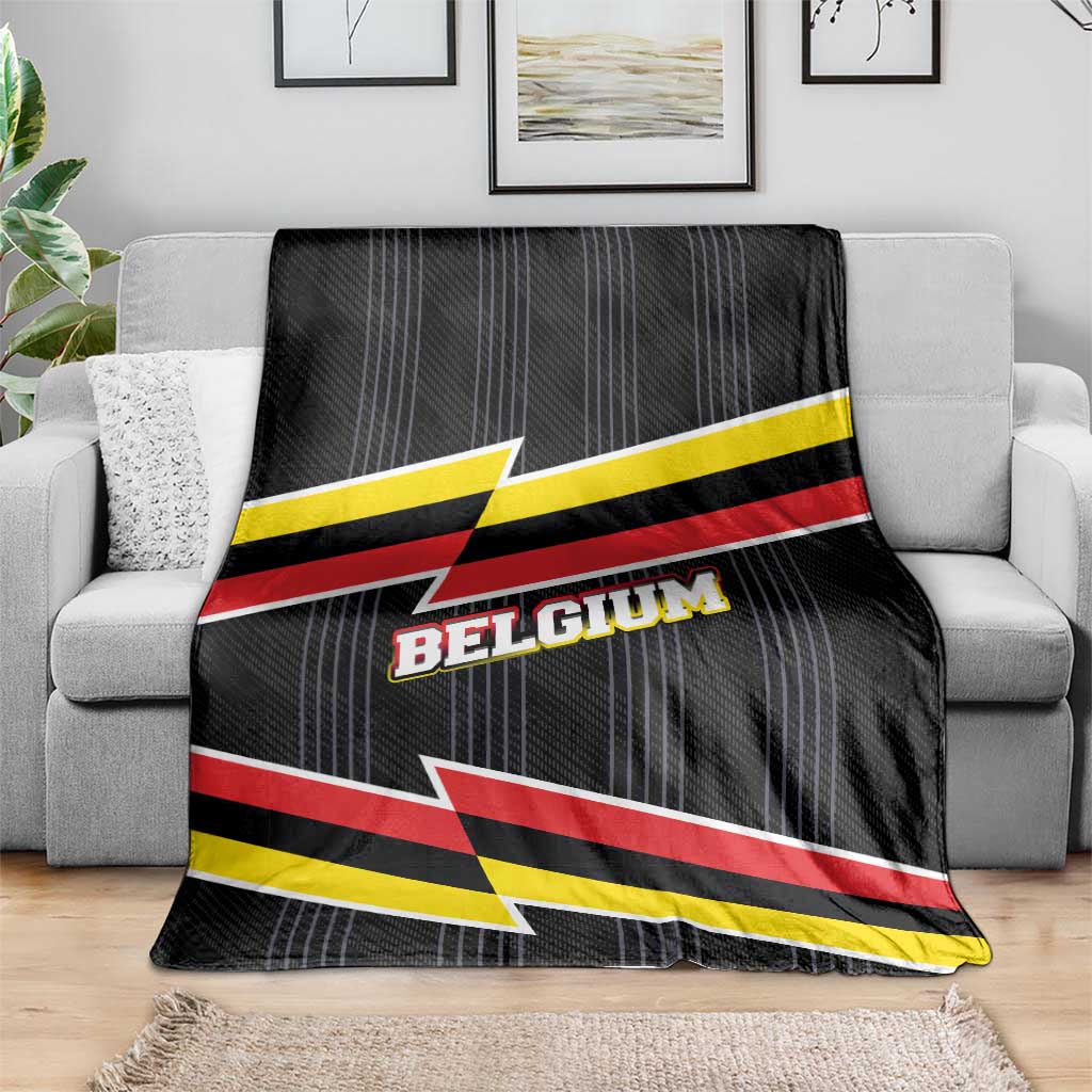 Belgium Blanket with Black Red Yellow Lightning Flag Stripe Spirit