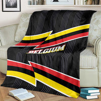 Belgium Blanket with Black Red Yellow Lightning Flag Stripe Spirit