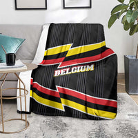 Belgium Blanket with Black Red Yellow Lightning Flag Stripe Spirit