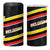 Belgium 4 in 1 Can Cooler Tumbler with Black Red Yellow Lightning Flag Stripe Spirit