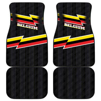 Belgium Car Mats with Black Red Yellow Lightning Flag Stripe Spirit