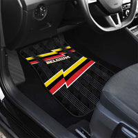 Belgium Car Mats with Black Red Yellow Lightning Flag Stripe Spirit