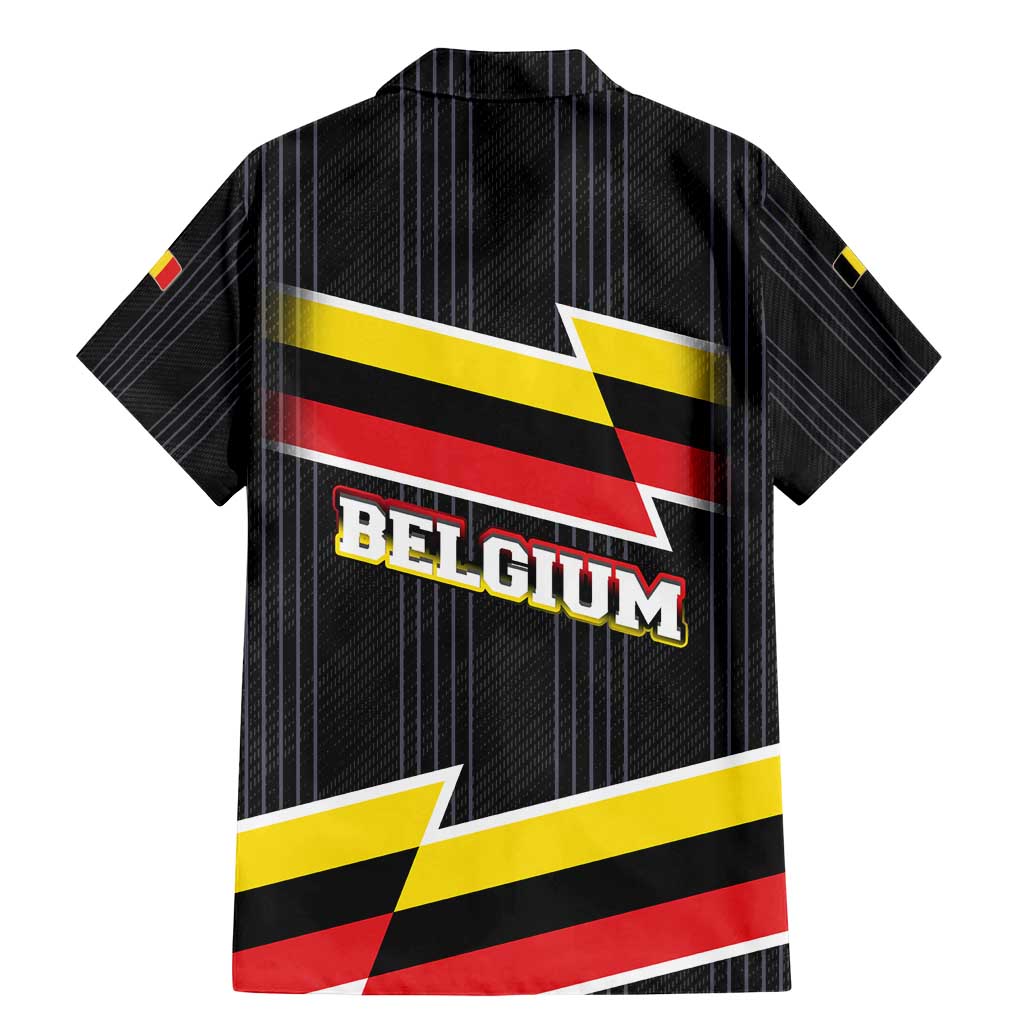 Belgium Family Matching Mermaid Dress and Hawaiian Shirt with Black Red Yellow Lightning Flag Stripe Spirit