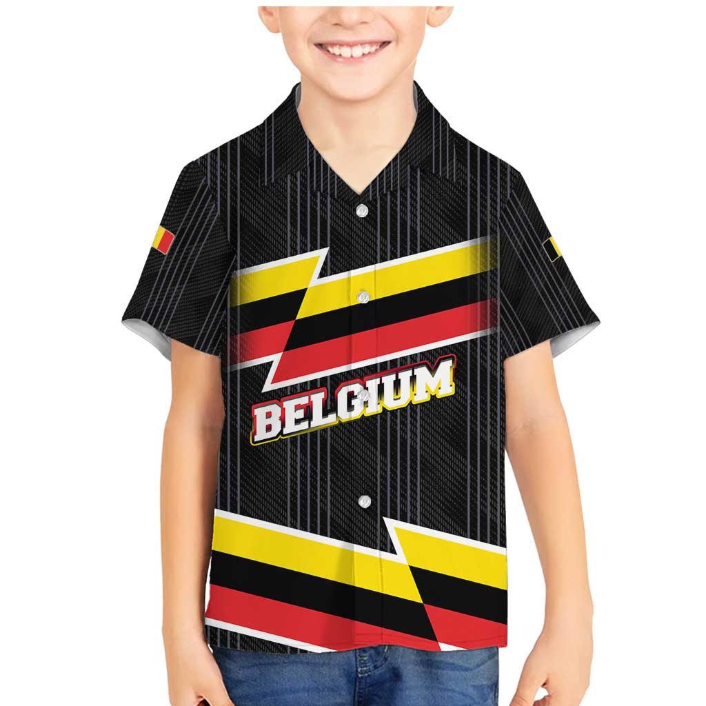 Belgium Family Matching Mermaid Dress and Hawaiian Shirt with Black Red Yellow Lightning Flag Stripe Spirit
