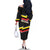 Belgium Family Matching Off The Shoulder Long Sleeve Dress and Hawaiian Shirt with Black Red Yellow Lightning Flag Stripe Spirit