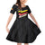 Belgium Family Matching Off Shoulder Short Dress and Hawaiian Shirt with Black Red Yellow Lightning Flag Stripe Spirit
