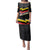 Belgium Family Matching Puletasi and Hawaiian Shirt with Black Red Yellow Lightning Flag Stripe Spirit