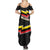Belgium Family Matching Summer Maxi Dress and Hawaiian Shirt with Black Red Yellow Lightning Flag Stripe Spirit