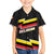 Belgium Family Matching Summer Maxi Dress and Hawaiian Shirt with Black Red Yellow Lightning Flag Stripe Spirit