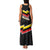 Belgium Family Matching Tank Maxi Dress and Hawaiian Shirt with Black Red Yellow Lightning Flag Stripe Spirit