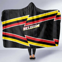 Belgium Hooded Blanket with Black Red Yellow Lightning Flag Stripe Spirit