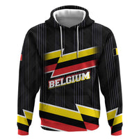 Belgium Hoodie with Black Red Yellow Lightning Flag Stripe Spirit