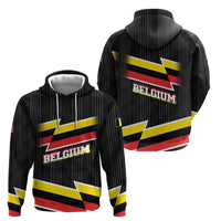 Belgium Hoodie with Black Red Yellow Lightning Flag Stripe Spirit
