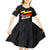 Belgium Kid Short Sleeve Dress with Black Red Yellow Lightning Flag Stripe Spirit