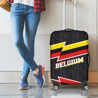 Belgium Luggage Cover with Black Red Yellow Lightning Flag Stripe Spirit