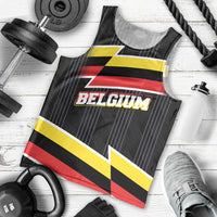 Belgium Men Tank Top with Black Red Yellow Lightning Flag Stripe Spirit