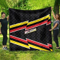 Belgium Quilt with Black Red Yellow Lightning Flag Stripe Spirit