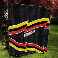 Belgium Quilt with Black Red Yellow Lightning Flag Stripe Spirit