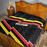 Belgium Quilt with Black Red Yellow Lightning Flag Stripe Spirit