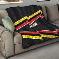 Belgium Quilt with Black Red Yellow Lightning Flag Stripe Spirit