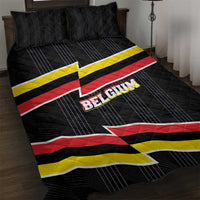 Belgium Quilt Bed Set with Black Red Yellow Lightning Flag Stripe Spirit