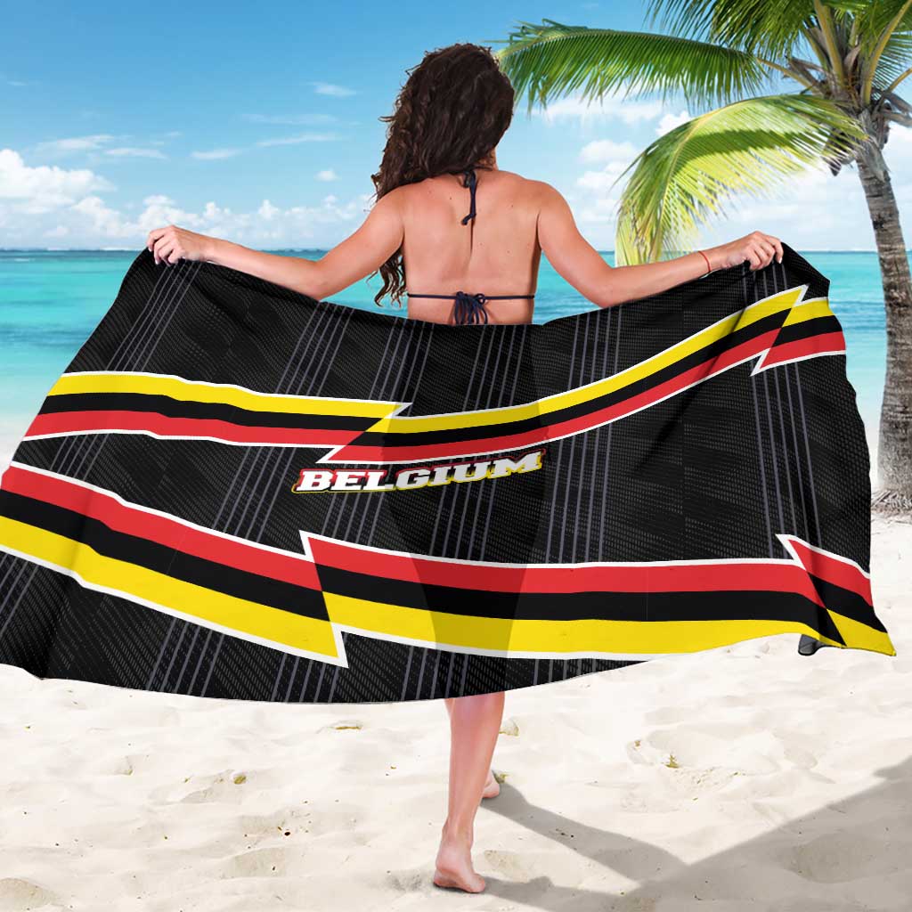 Belgium Sarong with Black Red Yellow Lightning Flag Stripe Spirit