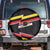 Belgium Spare Tire Cover with Black Red Yellow Lightning Flag Stripe Spirit