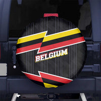 Belgium Spare Tire Cover with Black Red Yellow Lightning Flag Stripe Spirit