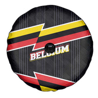 Belgium Spare Tire Cover with Black Red Yellow Lightning Flag Stripe Spirit