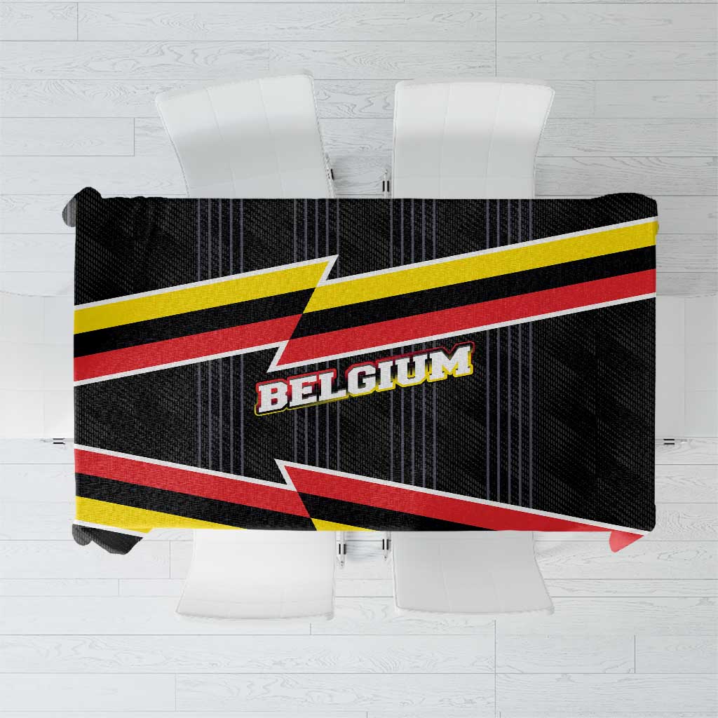 Belgium Tablecloth with Black Red Yellow Lightning Flag Stripe Spirit