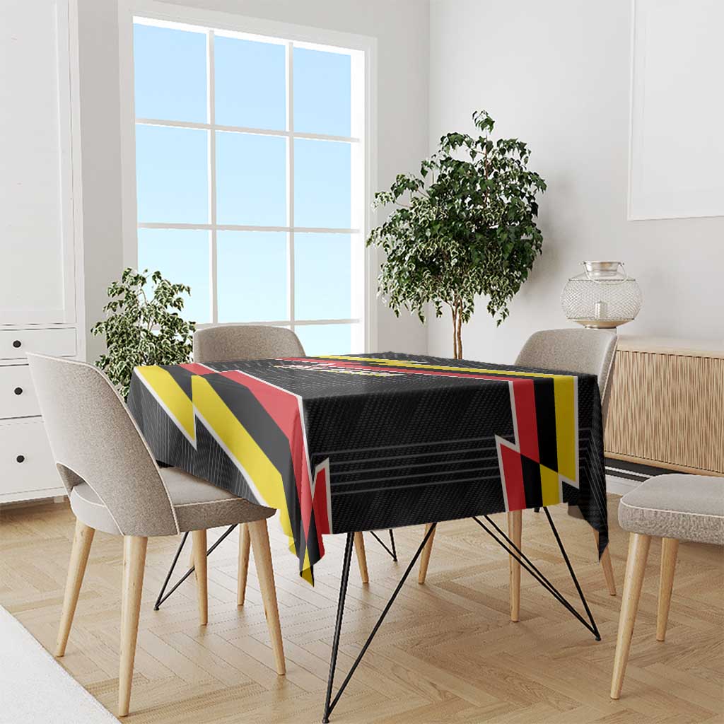 Belgium Tablecloth with Black Red Yellow Lightning Flag Stripe Spirit