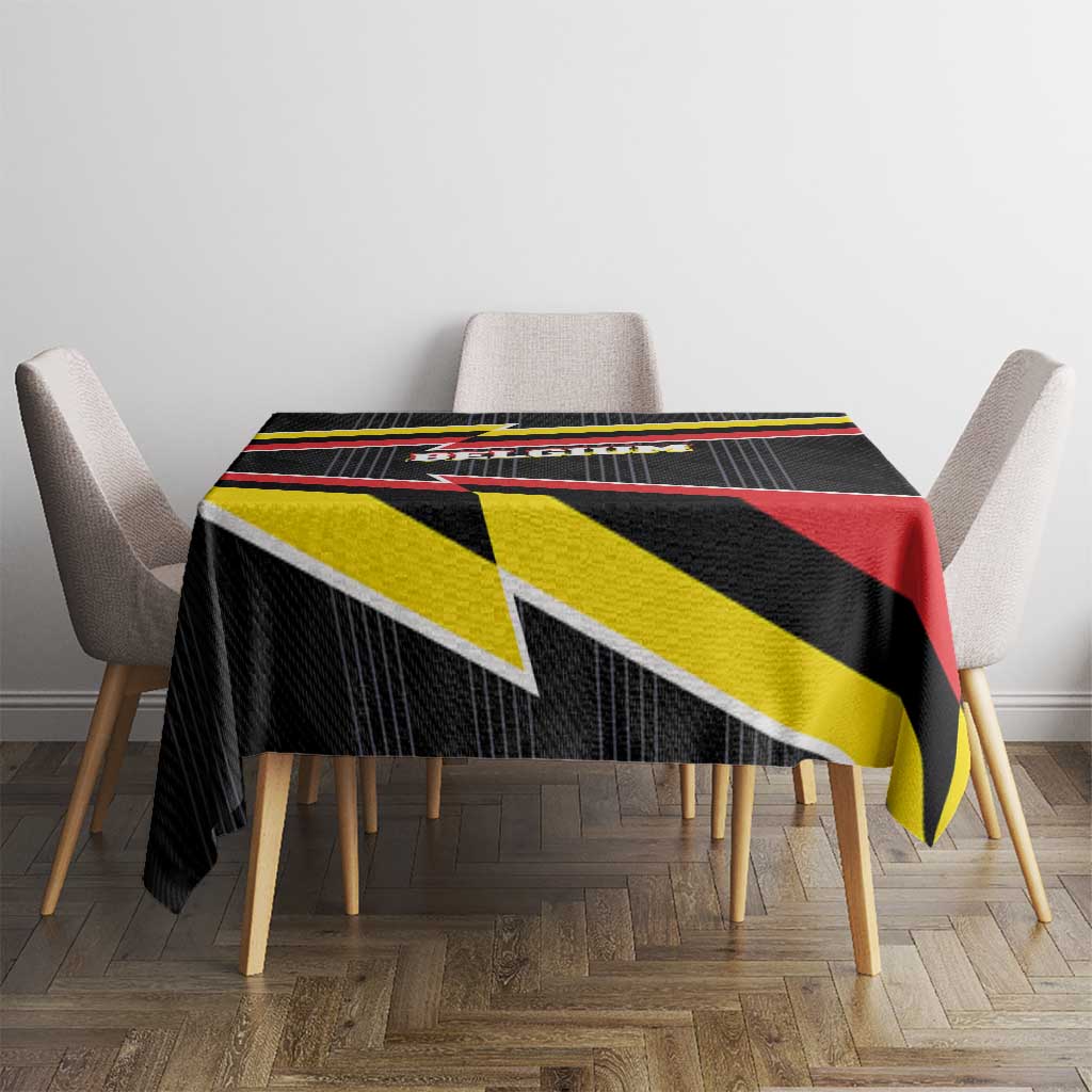 Belgium Tablecloth with Black Red Yellow Lightning Flag Stripe Spirit