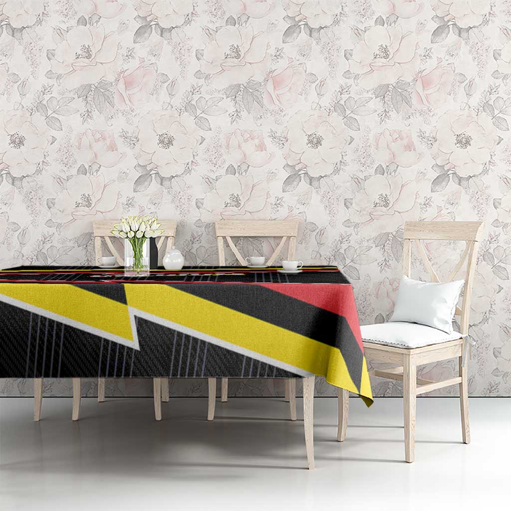 Belgium Tablecloth with Black Red Yellow Lightning Flag Stripe Spirit