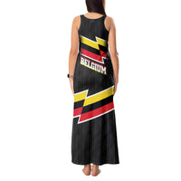 Belgium Tank Maxi Dress with Black Red Yellow Lightning Flag Stripe Spirit