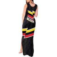 Belgium Tank Maxi Dress with Black Red Yellow Lightning Flag Stripe Spirit