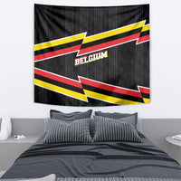 Belgium Tapestry with Black Red Yellow Lightning Flag Stripe Spirit