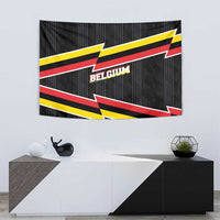 Belgium Tapestry with Black Red Yellow Lightning Flag Stripe Spirit