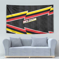 Belgium Tapestry with Black Red Yellow Lightning Flag Stripe Spirit