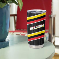 Belgium Tumbler Cup with Black Red Yellow Lightning Flag Stripe Spirit