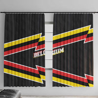 Belgium Window Curtain with Black Red Yellow Lightning Flag Stripe Spirit