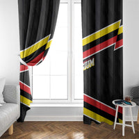 Belgium Window Curtain with Black Red Yellow Lightning Flag Stripe Spirit