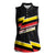 Belgium Women Sleeveless Polo Shirt with Black Red Yellow Lightning Flag Stripe Spirit