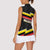 Belgium Women Sleeveless Polo Shirt with Black Red Yellow Lightning Flag Stripe Spirit